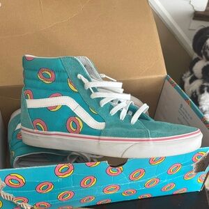 Tyler the Creator Vans High-Top - Teal and Pink Donut Design
